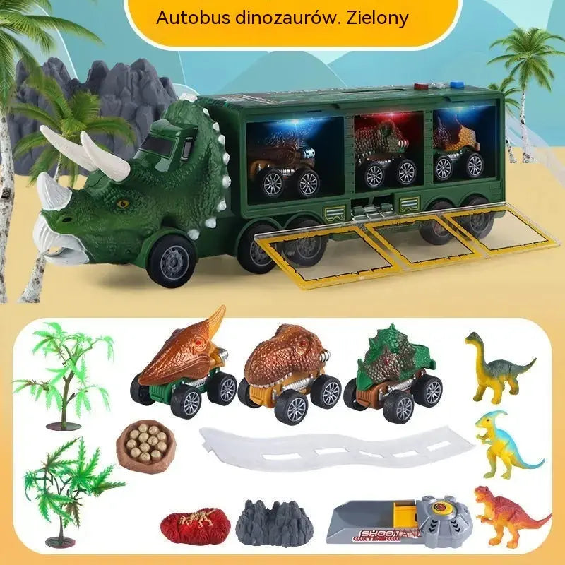🦖🚛 Ciężarówka-dinozaur, która przechowuje, startuje i bawi! 🎵✨