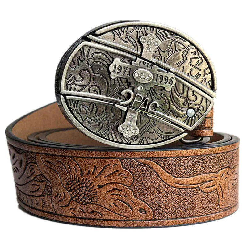 🆒🎁Oferta especial por tiempo limitado👍Cinturón para hombre con diseño en relieve y cuchillo incorporado
