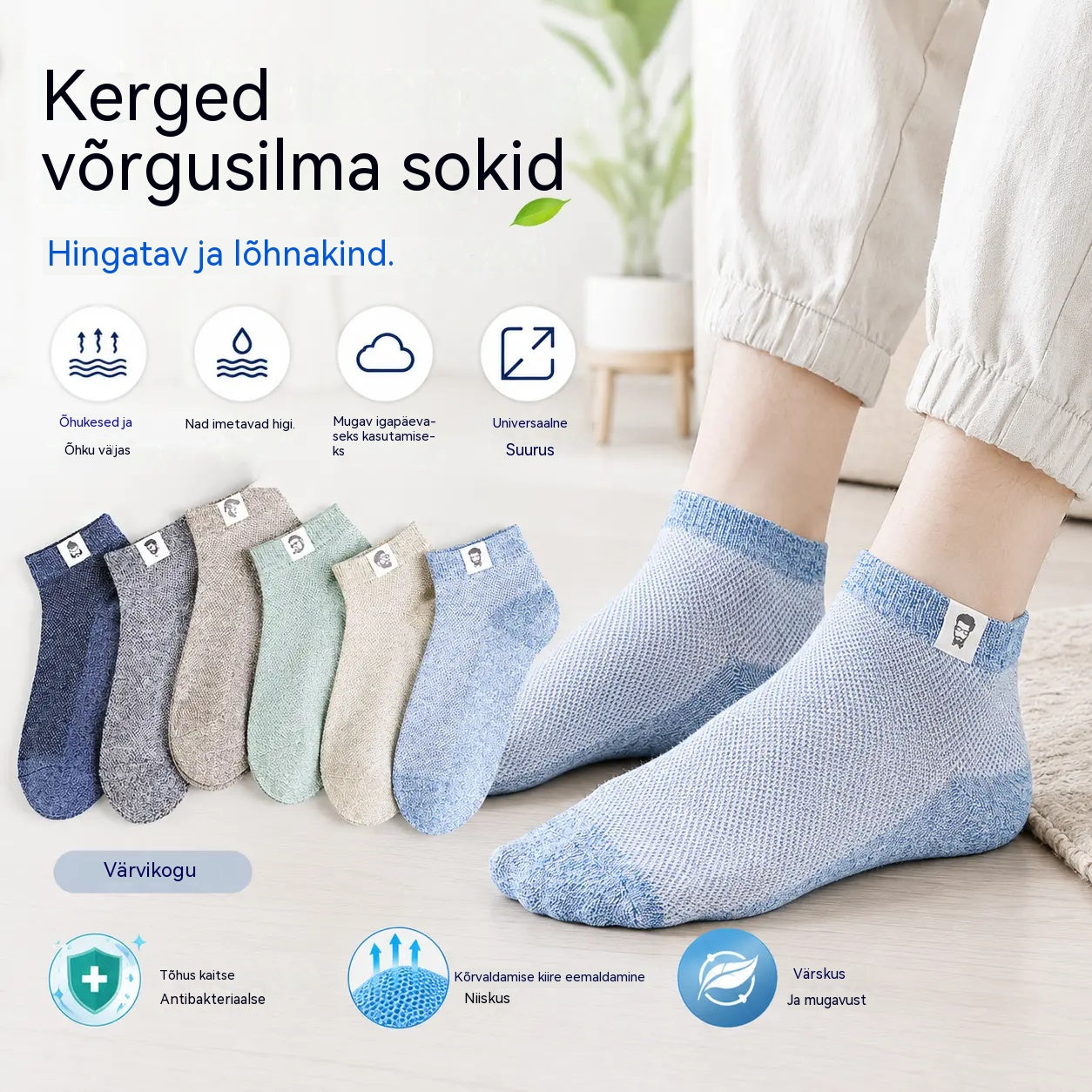 10 paari 26 euro eest🔥⚡🧦Meeste hingavad antibakteriaalsed ja lõhnakindlad sokid