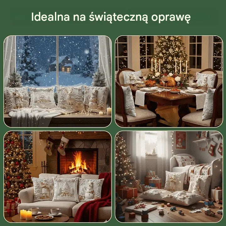 🎅Wyprzedaż świąteczna 49% TANIEJ🎄Poszewka na poduszkę z motywem świątecznym【Zestaw 4 elementów】