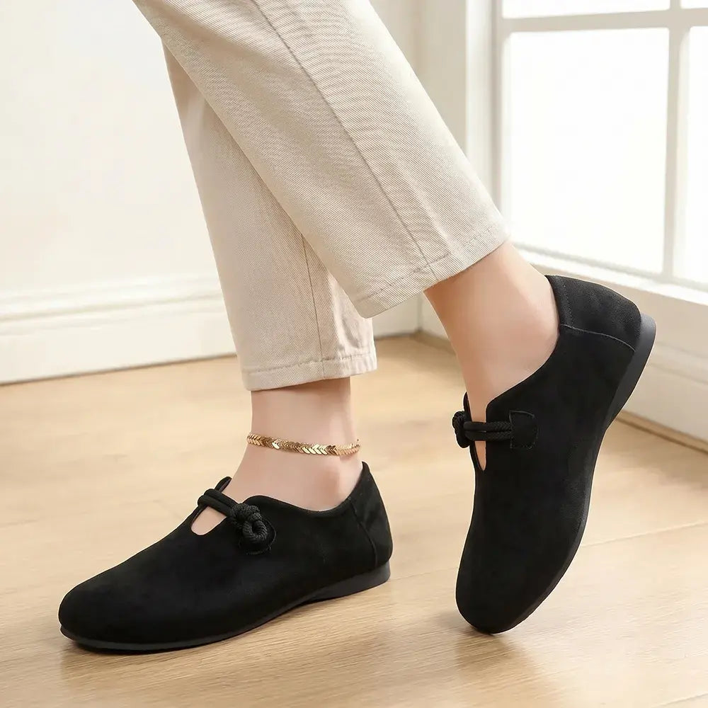 Retro płaskie buty z okrągłymi noskami dla kobiet, nowy styl na wiosnę i jesień, codzienne buty Birkenstock, mokasyny z prawdziwej skóry z miękką podeszwą