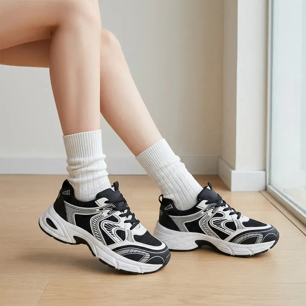 Damskie grube trampki typu dad sneakers – koreańskie buty na platformie – lekkie buty sportowe dla par do noszenia na co dzień