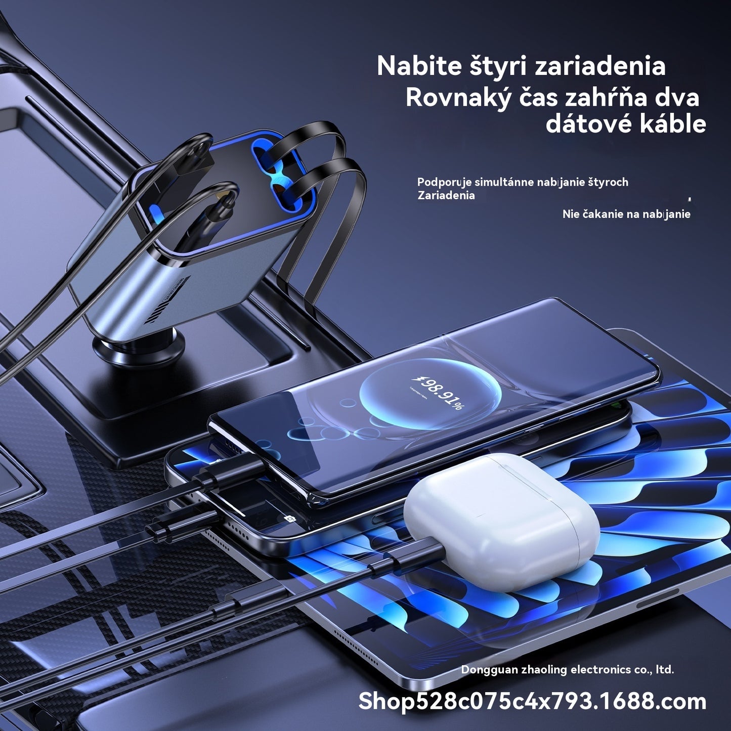 ⚡✨ Ultrarýchla nabíjačka do auta: dva zasúvateľné porty USB-C s ambientným osvetlením Starlight a inteligentnou bezpečnostnou ochranou 🚗💫