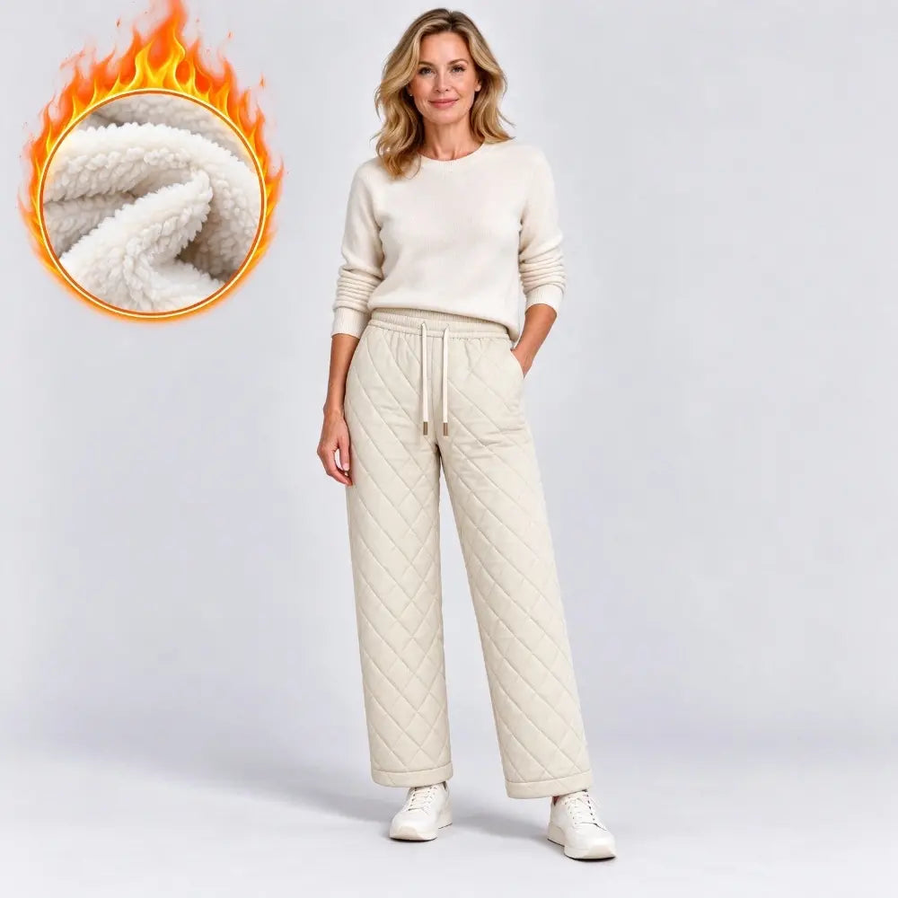 【XS-3XL】Damskie spodnie zimowe z owczej wełny – luźne, wygodne, ciepłe, casualowe