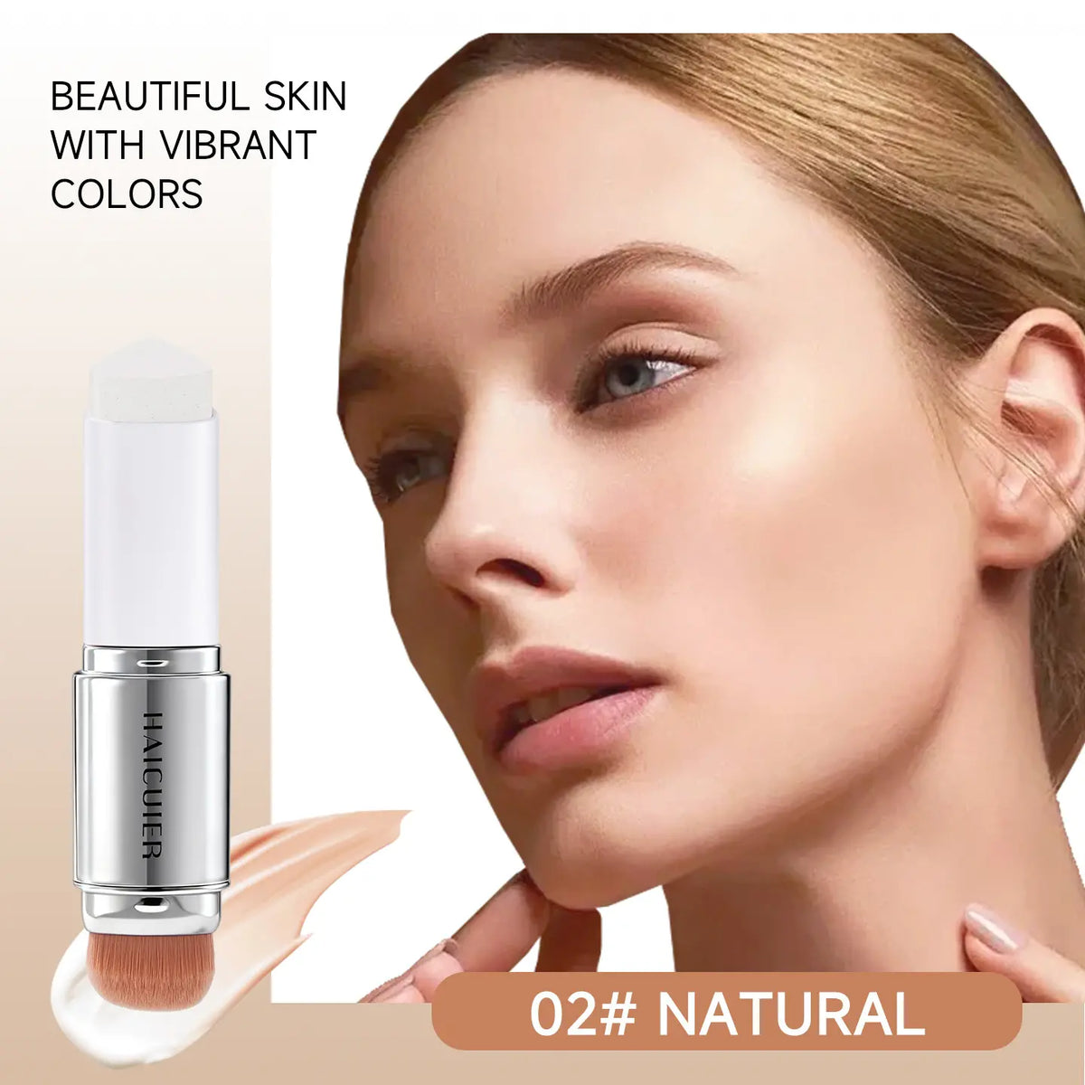 🎁Συσκευασία 3 τεμαχίων🎉 Concealer Stick V (με αποσπώμενη κεφαλή βουρτσίσματος) - Κορεάτικο foundation stick περιποίησης δέρματος που αλλάζει χρώμα, που περιέχει κάψουλες κολλαγόνου