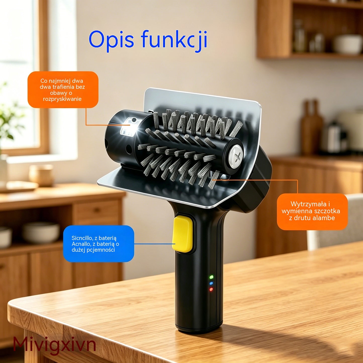 🔋🧹 Bezprzewodowa elektryczna szczotka do czyszczenia grilla – bateria litowa, wielofunkcyjna i łatwa w użyciu 🔥🍖