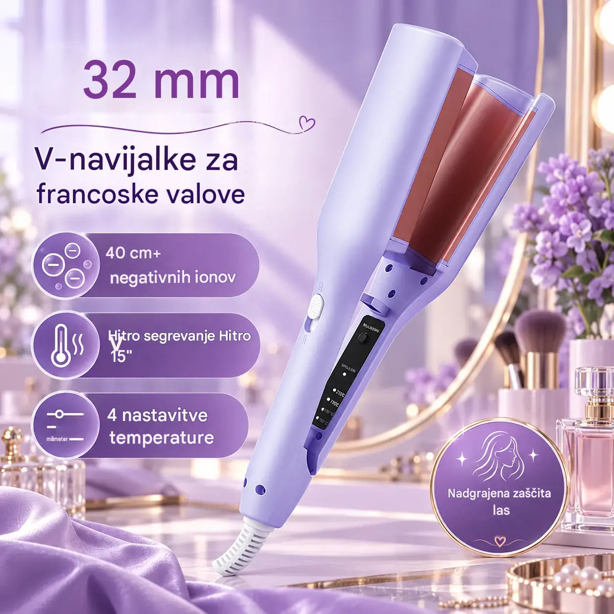 💈1 kos 31 evrov 💐💁♀️ Kodralnik za lase – sijaj salonske kakovosti in zaščita pred vročino ✨