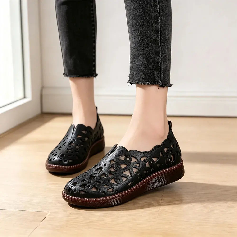 【35-42】Damskie, oddychające buty retro z okrągłymi noskami