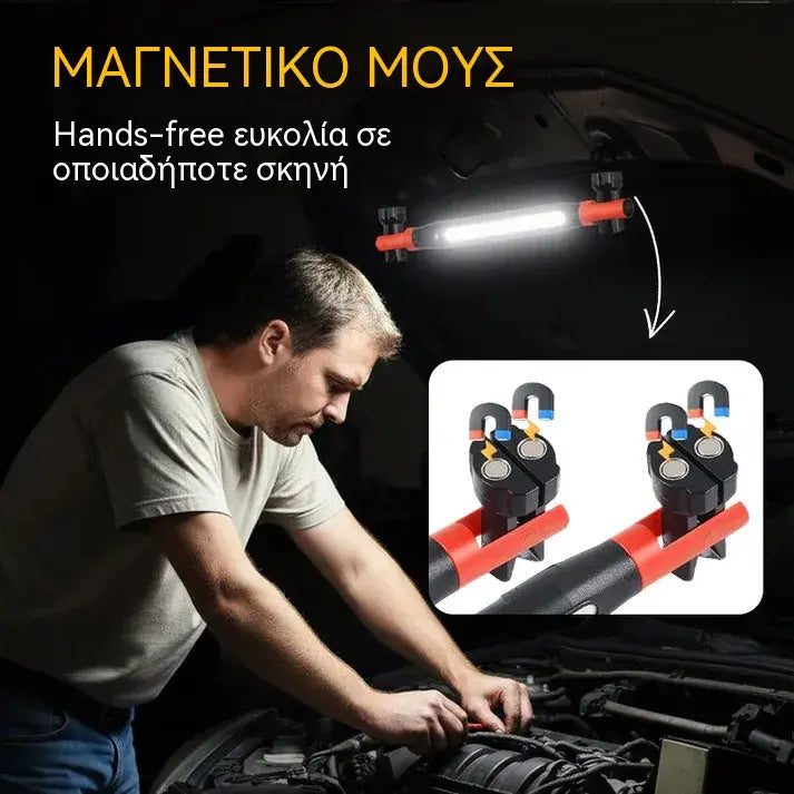 1 τεμάχιο 30 ευρώ 📢💡 Επαναφορτιζόμενος φακός εργασίας 4 σε 1: hands-free, οπουδήποτε.