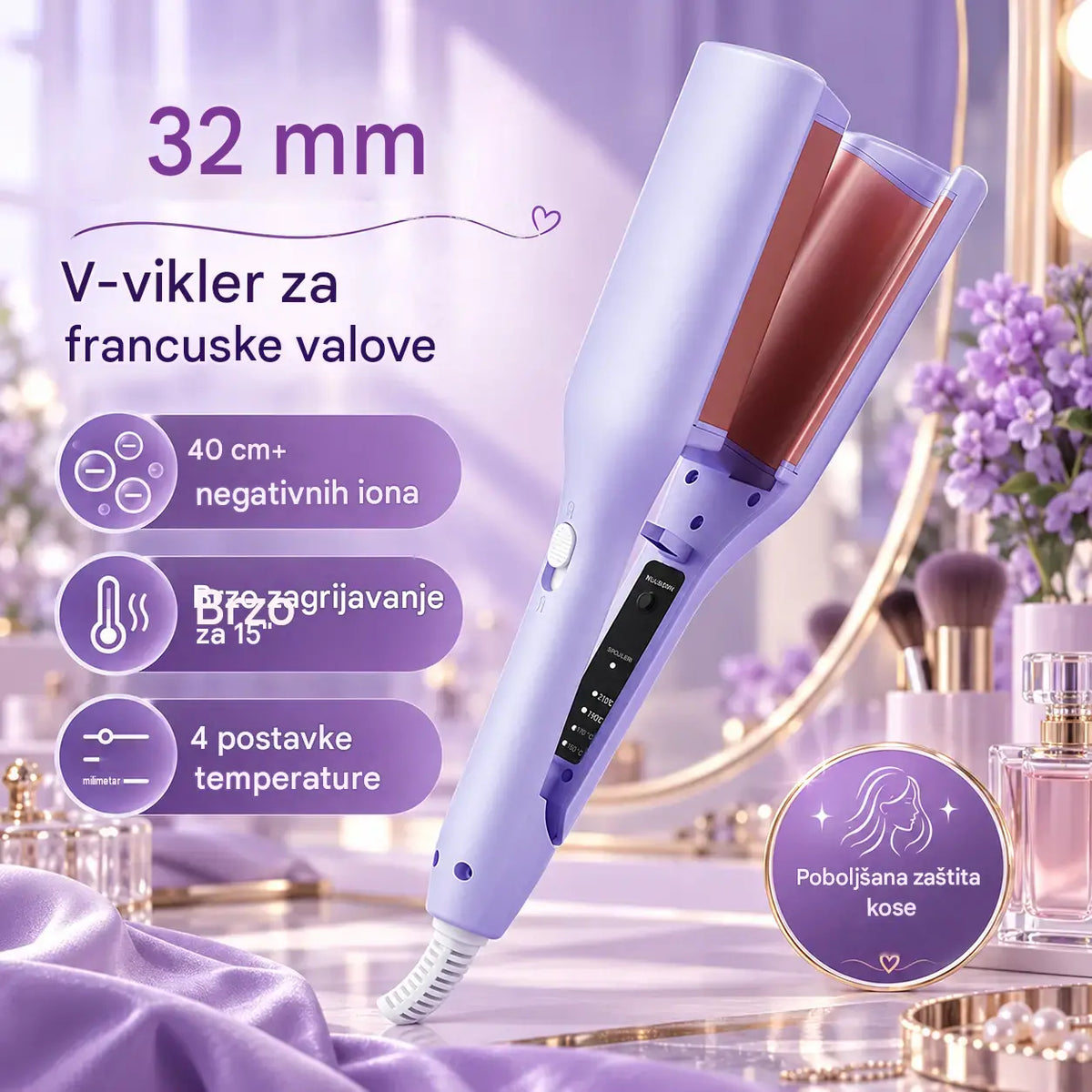 💈1 komad za 33 eura 💐💁♀️ Uređaj za valovitu kosu – sjaj kao iz salona i zaštita od topline ✨