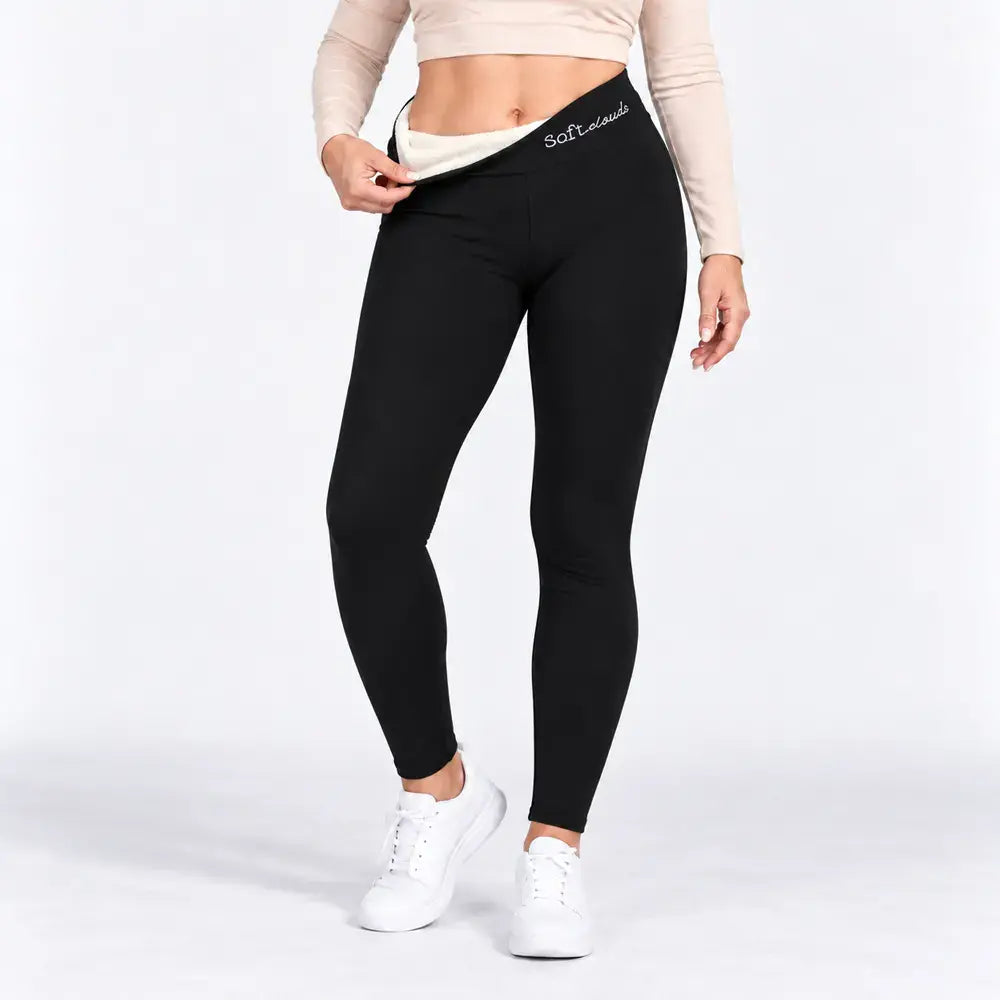 【S-2XL/4 kolory】Grube legginsy z wełny jagnięcej z podszewką z polaru, z wysokim stanem, idealne na jesień i zimę