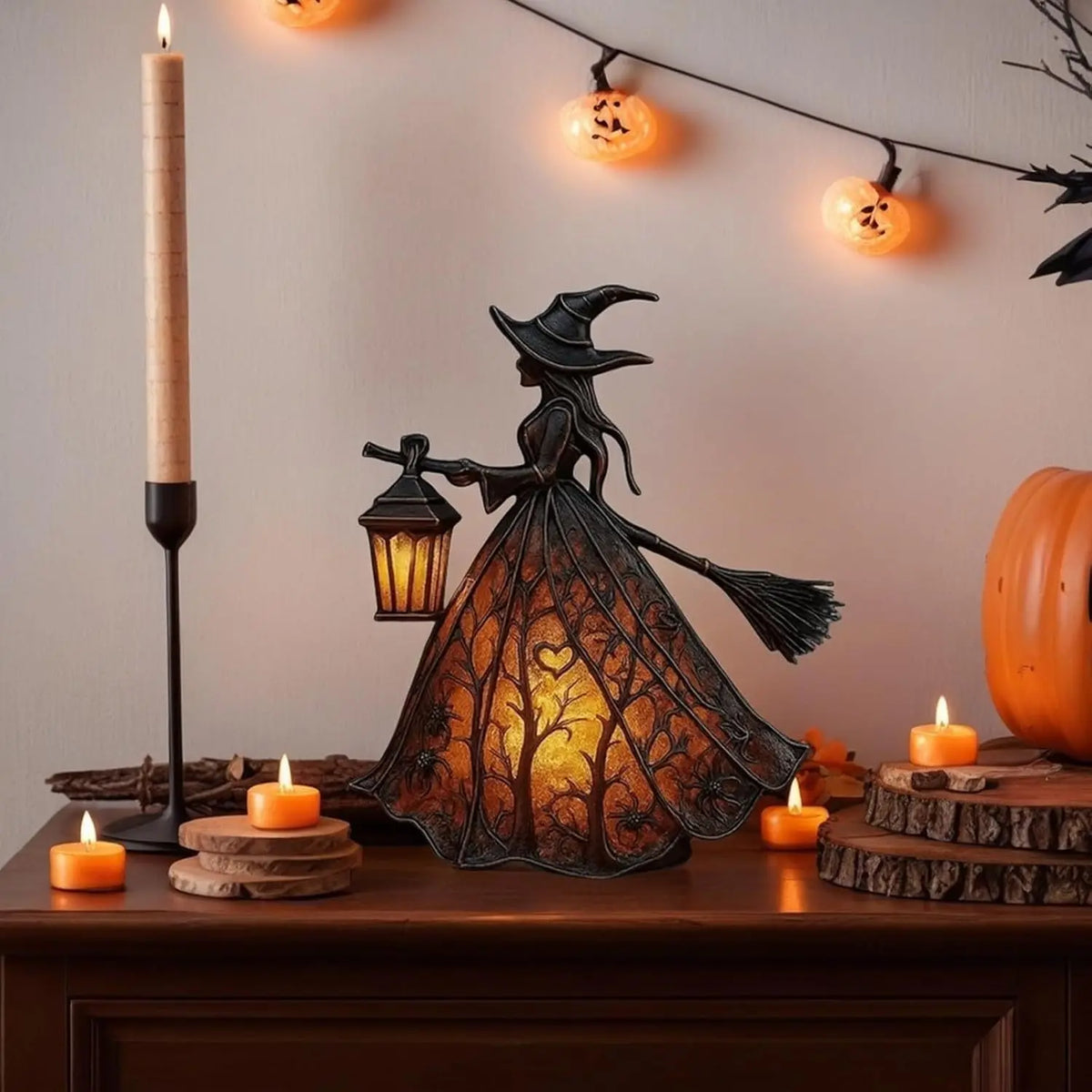🧙♀️1 za 119 zł.🧙♀️Lampa czarownicy, gotycka dekoracja w kształcie latarni, ozdoba na lampkę stołową, lampka nocna, odpowiednia do domu, na werandę, do biura i na imprezy.