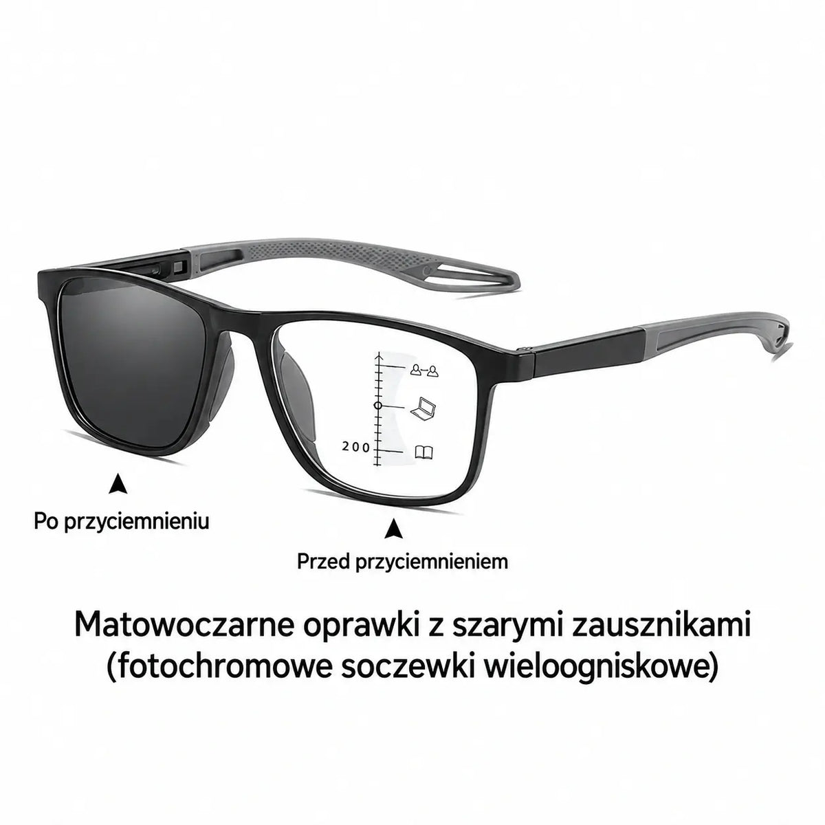 Fotochromowe, ultralekkie okulary do czytania o wysokiej przejrzystości, specjalnie zaprojektowane dla osób starszych