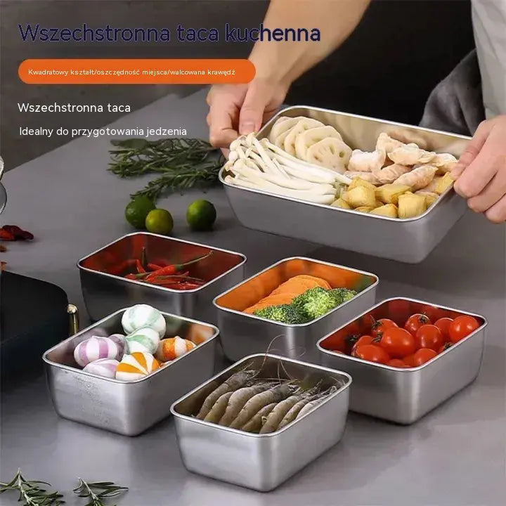 🔥5 sztuka 109zł 🥩🍱Pojemnik do przechowywania żywności ze stali nierdzewnej, hermetyczny i odporny na mróz, wykonany z materiału dopuszczonego do kontaktu z żywnością, z pokrywką zapewniającą świeżość próbek.