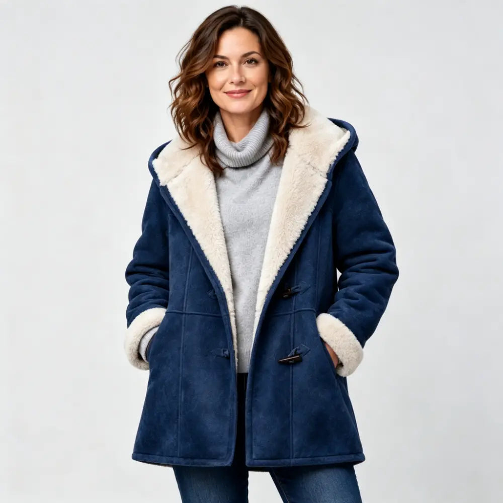 🐏🥼Έκπτωση 50%💖 Κομψό και ζεστό γυναικείο παλτό από τεχνητό σουέτ με επένδυση fleece, μεγέθη S–5XL, καθημερινό χειμερινό μπουφάν