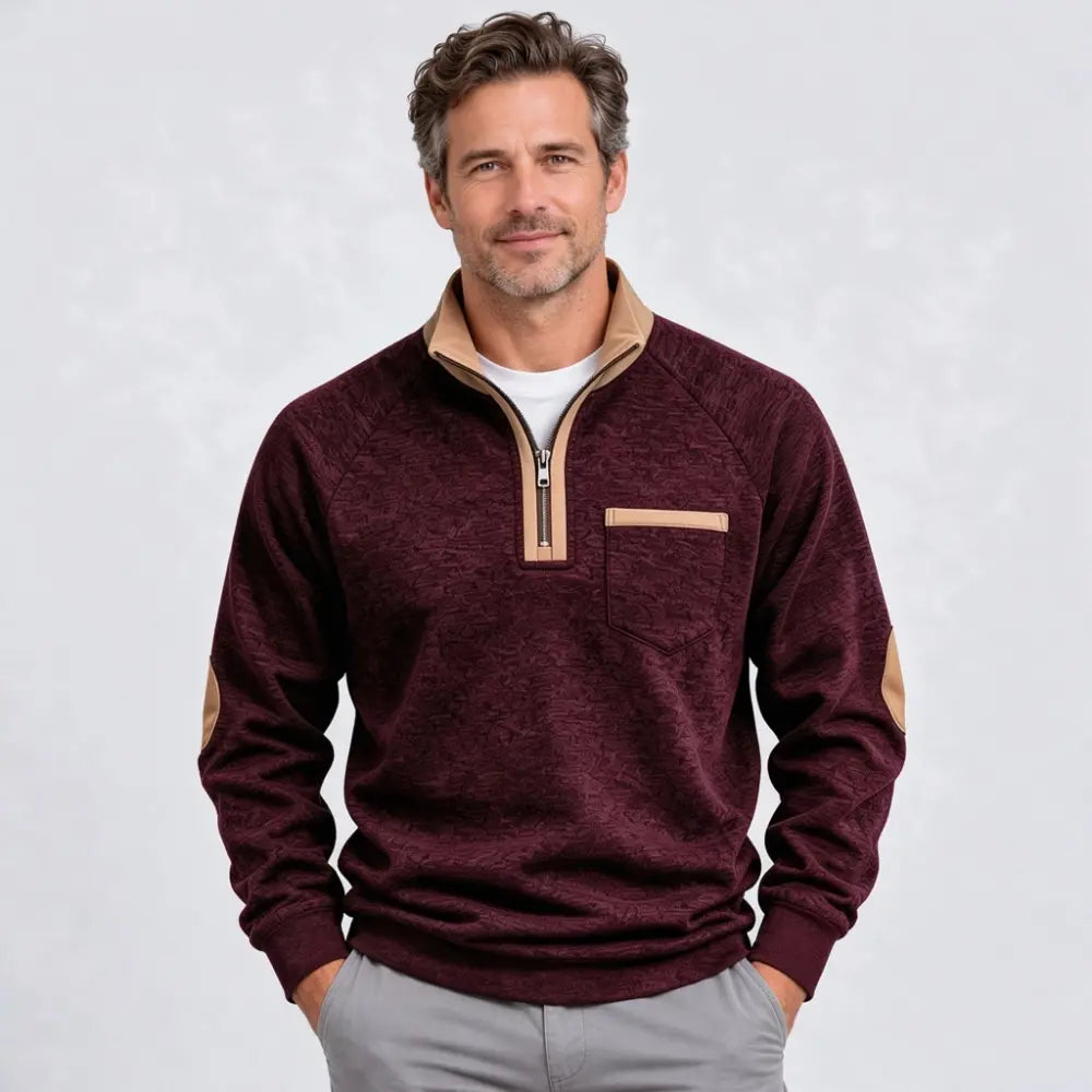 ✨🧥【1 sztuka, S–3XL】Męska ocieplana bluza z zapięciem do połowy długości i kontrastowymi detalami – styl retro, wygodny krój oraz ciepły materiał.