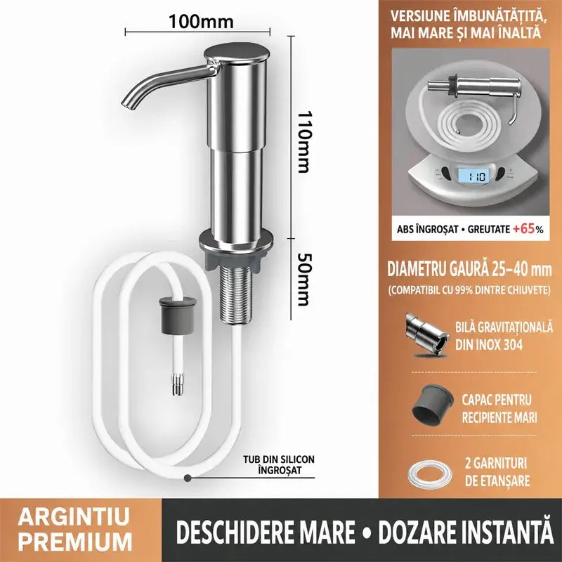 💦【Αγοράστε 1 και πάρτε 1 δωρεάν】Νεροχύτης κουζίνας με ενσωματωμένο δοσομετρητή σαπουνιού και δοσομετρητή απορρυπαντικού