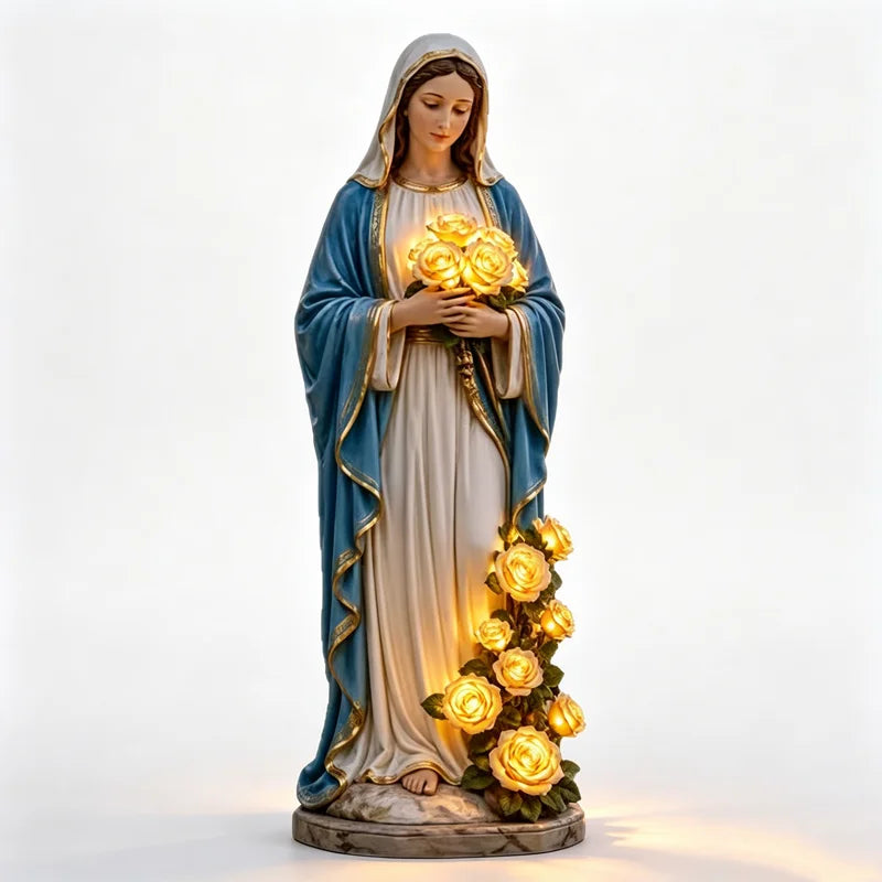 🙏Przynieś błogosławieństwo i święte światło do swojego domu! Posągi Jezusa i Maryi promieniujące ciepłem.