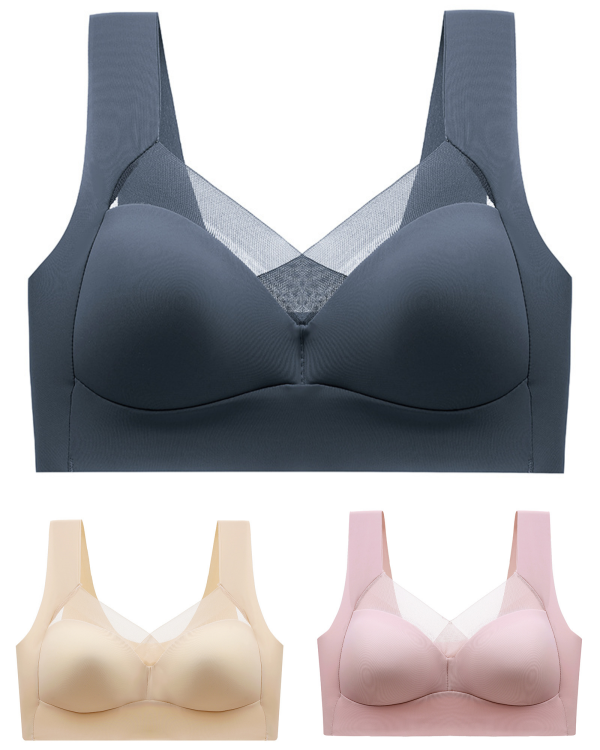 😍【3 sztuk】Biustonosz do spania z koronkowymi plecami bez szwu 🔥【40-110 kg】
