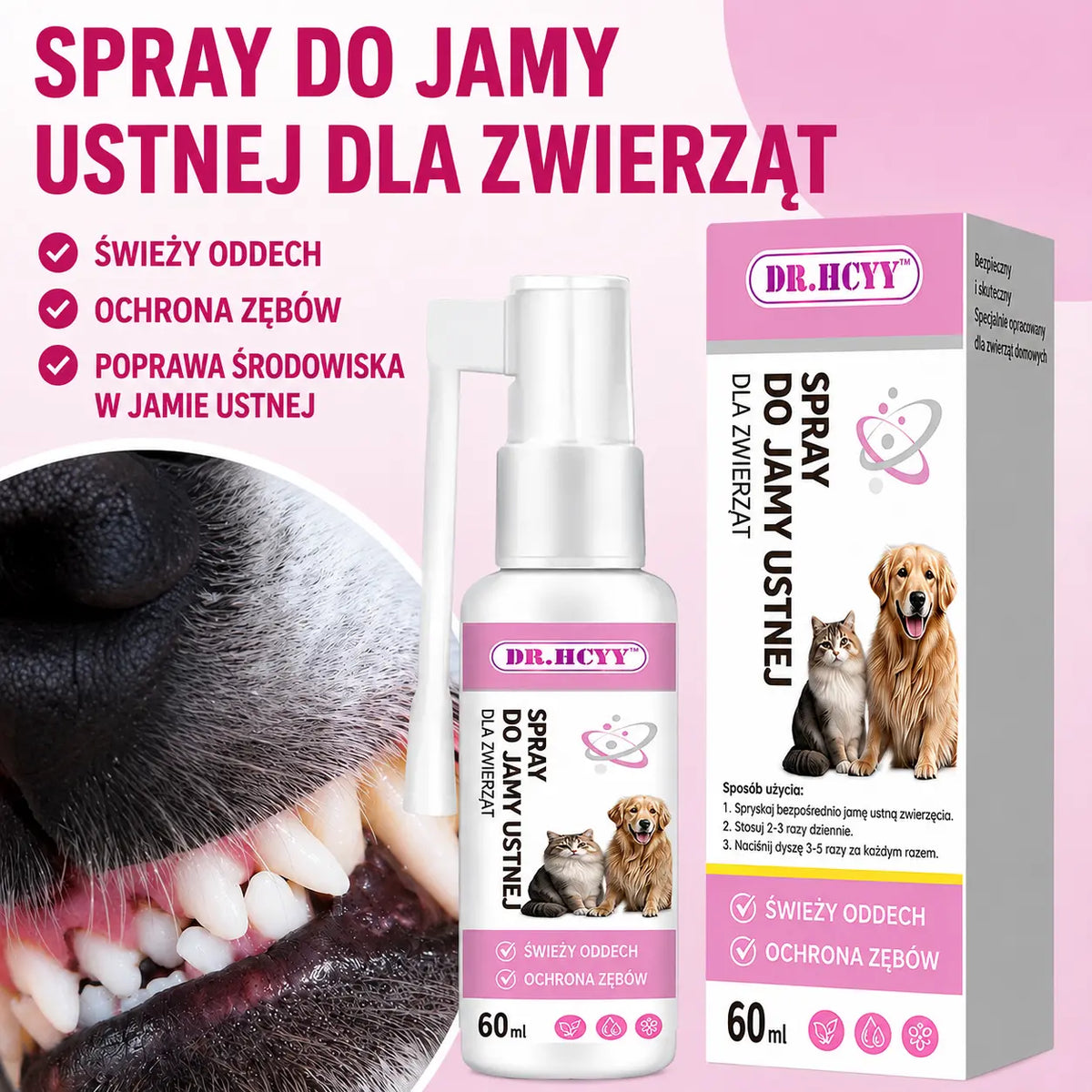 🐶🐱【Kup 1, a 1 dostaniesz gratis】Spray do czyszczenia jamy ustnej i zębów zwierząt