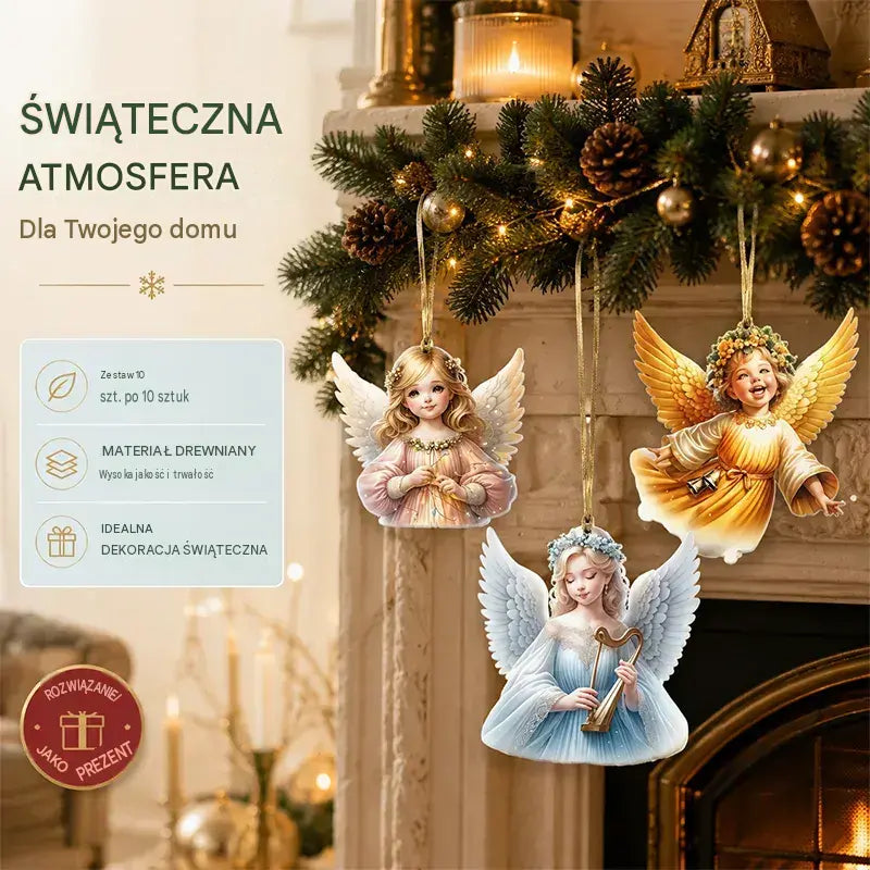 🎁【10 szt.】Urocze ozdoby świąteczne w kształcie aniołków – do zawieszenia na choince lub w samochodzie, nowość na rok 2026