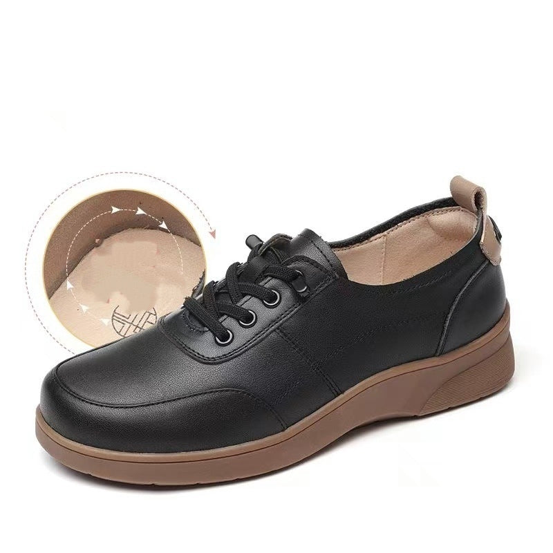 🔥🥿【35-40】Zapatos informales de cuero genuino para mujer - sin cordones, cómodos, suela blanda, primavera-otoño