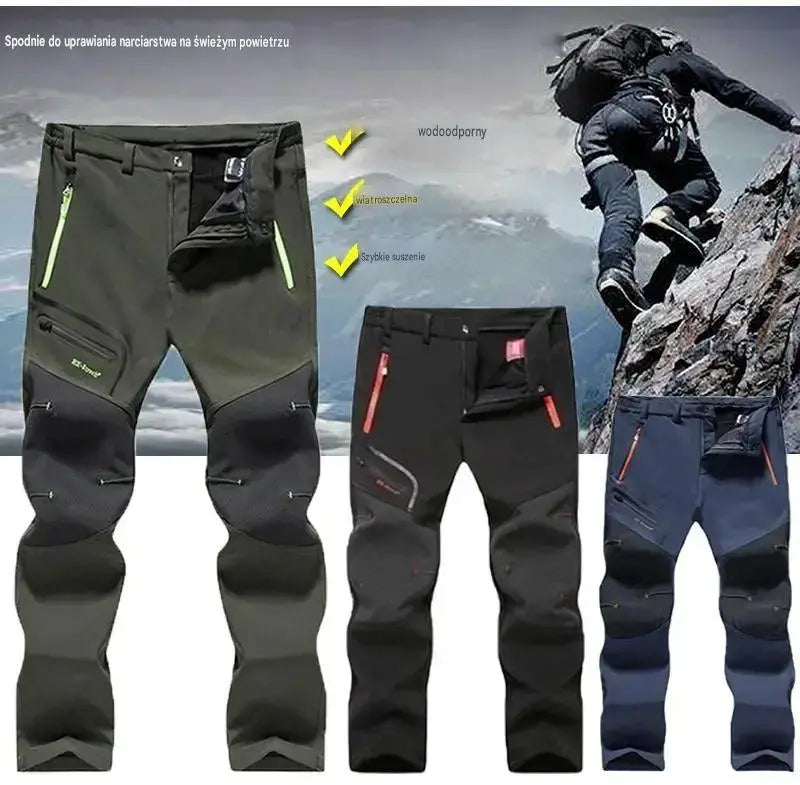 🏃♂️【S–5XL】2026 Nowe męskie spodnie outdoorowe na jesień i zimę – ciepłe, polarowe, wodoodporne i wiatroszczelne