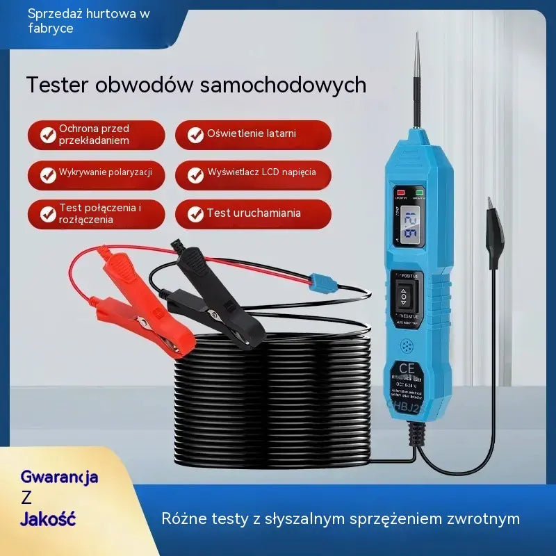 Wielofunkcyjny samochodowy tester ołówkowy z wyświetlaczem LCD, tester obwodów 3,5-36 V.