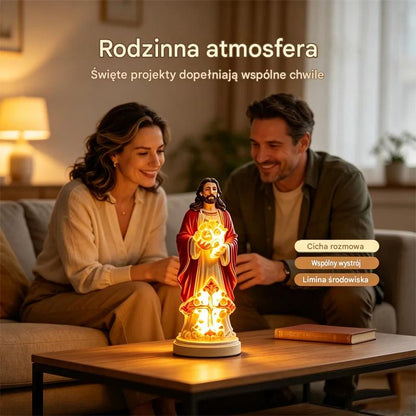 🙏Wnieś błogosławieństwo i święte światło do swojego domu! Figury Jezusa i Maryi emanujące ciepłem.