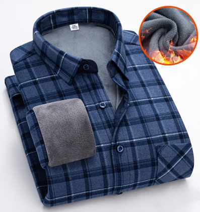 🔥【L-5XL】Jesenska i zimska topla poslovna košulja dugih rukava