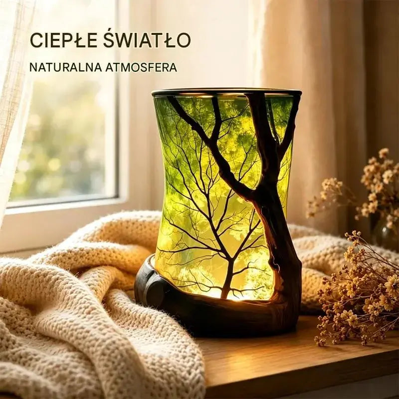 🍃✨ Magiczna lampa leśna z motywem liści | Rozświetl swój dom naturalnym urokiem