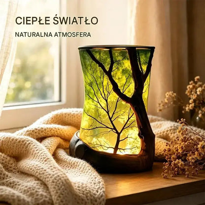 🍃✨ Magiczna lampa leśna z motywem liści | Rozświetl swój dom naturalnym urokiem