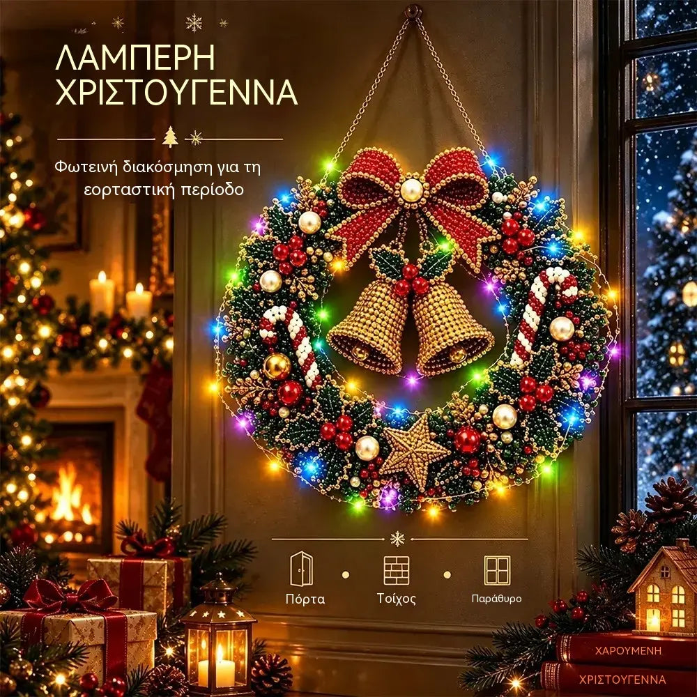 🎄✨ DIY Χριστουγεννιάτικο Φωτιστικό με Μαργαριτάρια και Διαμάντια | Κρεμαστό Στολίδι με Φωτάκια LED | Δημιουργικές Χριστουγεννιάτικες Κατασκευές 💎
