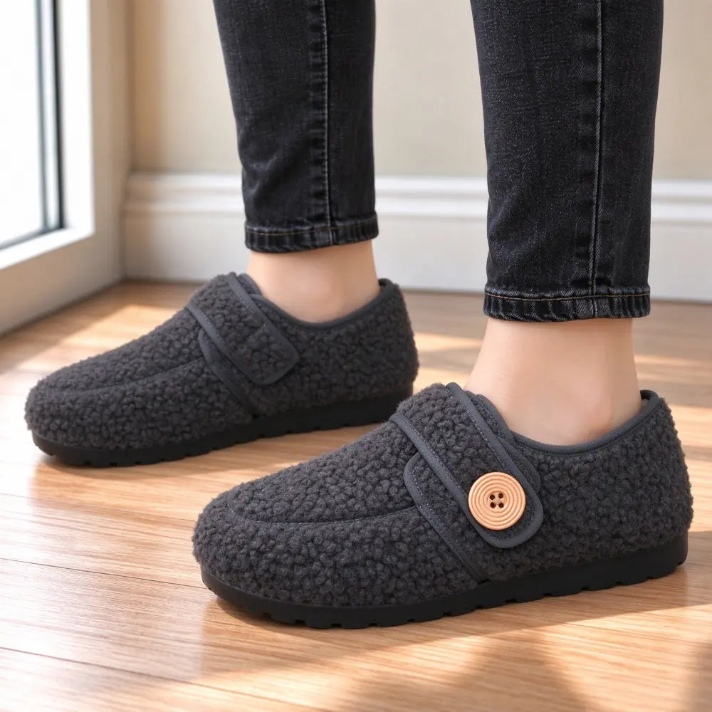 ✨【36-41】Damskie bawełniane buty na płaskiej podeszwie, wyściełane polarem – ich miękki, puszysty wierzch wygląda niezwykle ciepło!