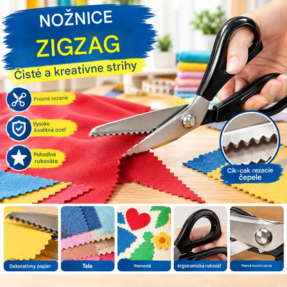 Čierne nožnice na látku, dostupné v 5 veľkostiach.