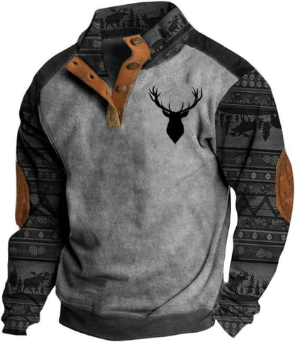 💥🔥【S-5XL】Podzimní a zimní pánská mikina s 3D potiskem a vysokým límcem ve stylu amerického streetwearu