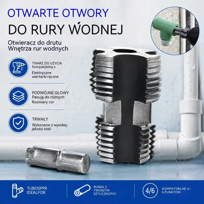【Zestaw narzędzi do otwierania gwintów wewnętrznych + otwory na gwinty zewnętrzne】 Akcesorium do gwintowania rur wodociągowych