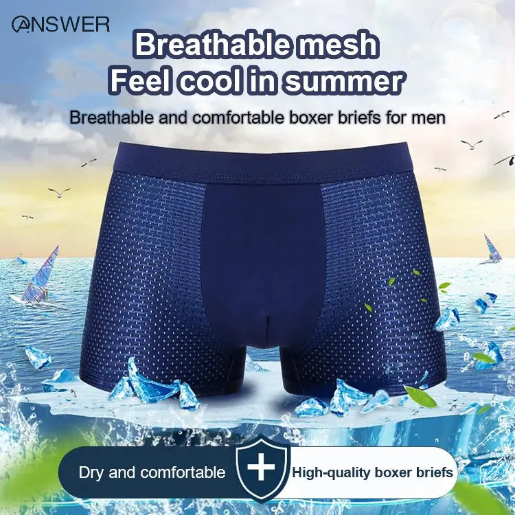 4 sztuk 109 zł. 🔥2026 Nowe bokserki męskie z modalu Ice Silk, duże rozmiary, z siateczką antybakteryjną