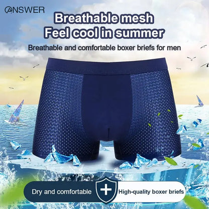4 sztuk 109 zł. 🔥2026 Nowe bokserki męskie z modalu Ice Silk, duże rozmiary, z siateczką antybakteryjną