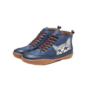 💖【35-43】Nowe, modne, jesienne i zimowe botki damskie z nadrukiem uroczego kota