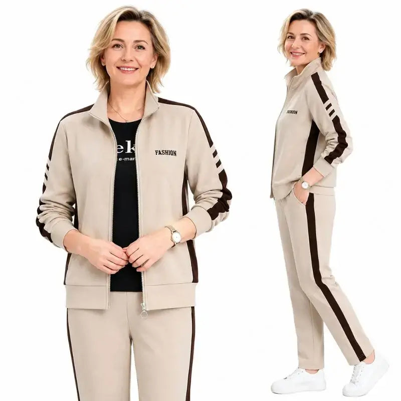 🔥【M-5XL】【Μπουφάν + Παντελόνι】😍 Νέο φθινοπωρινό σετ αθλητικών ρούχων για καθημερινή χρήση, σε μεγάλα μεγέθη