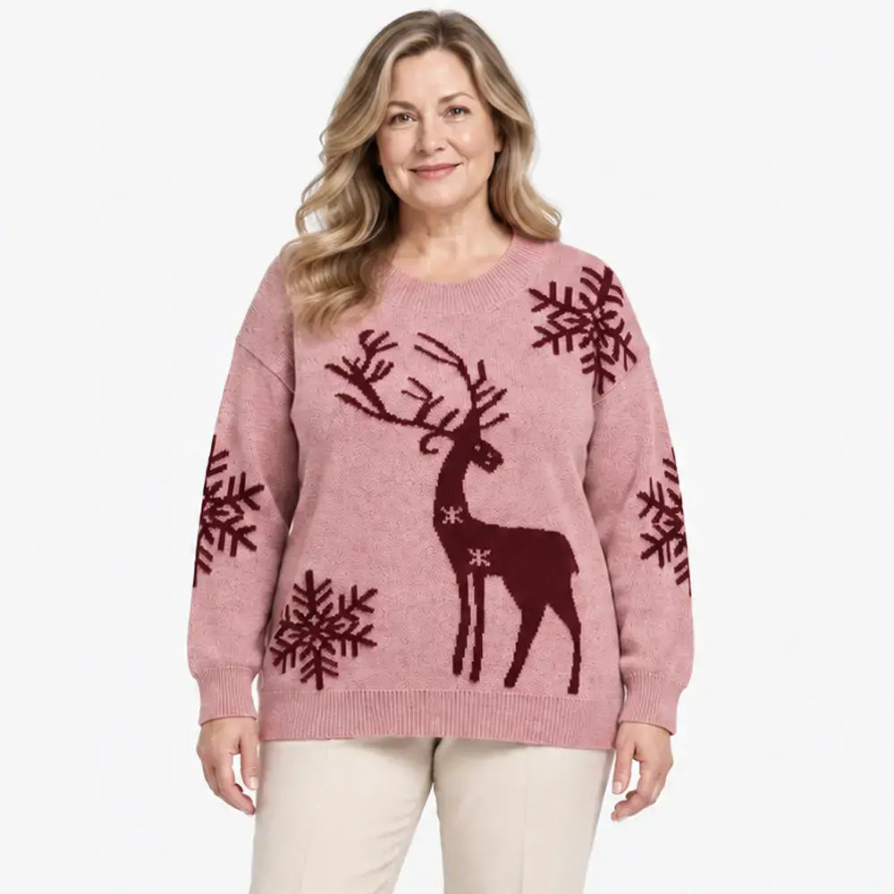 【XS-3XL/6 kolory】2026 Jesień/Zima Nowy styl Deer Jacquard Crew Neck Okrycie wierzchnie sweter