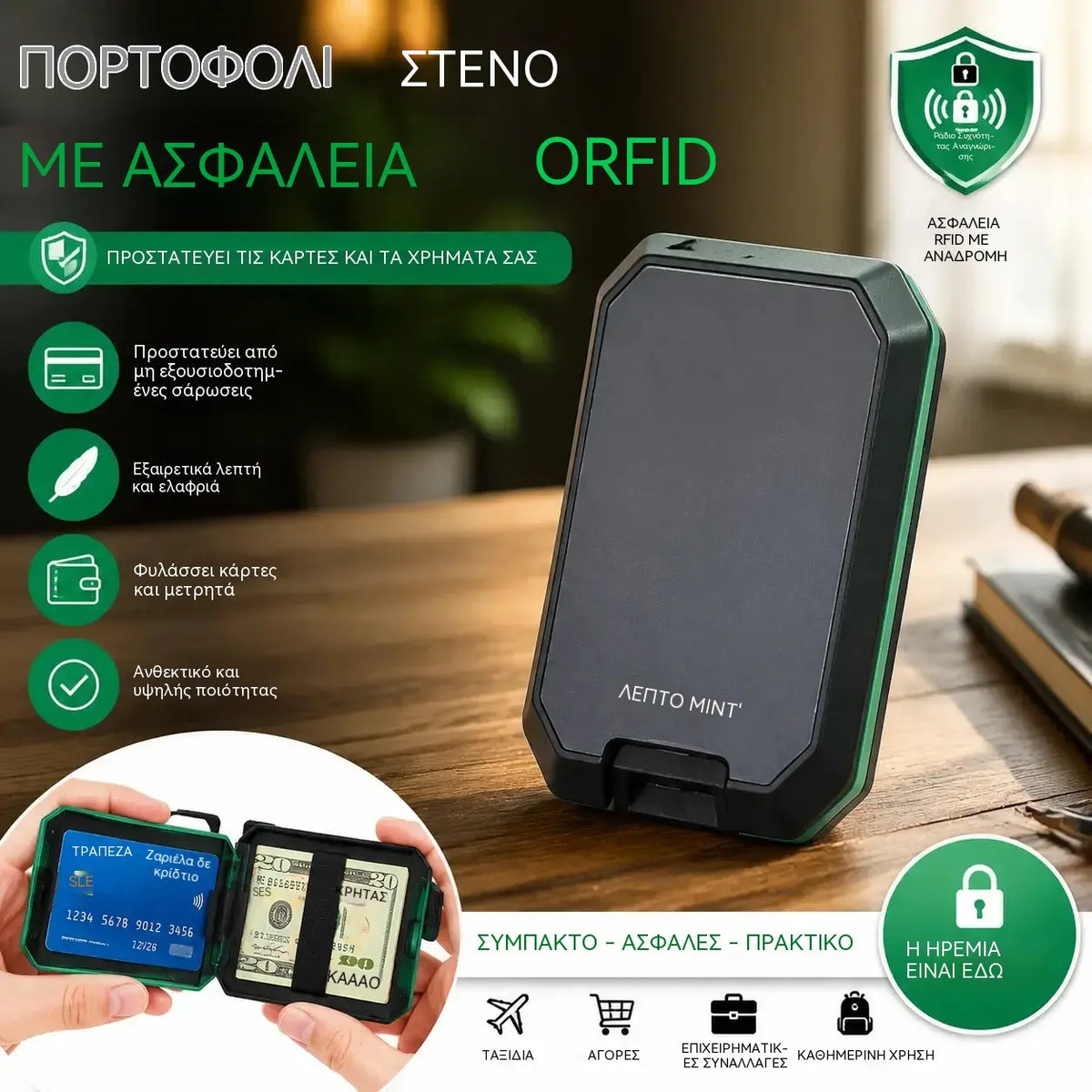🔥1 τεμάχιο για 25 ευρώ🔥Έξυπνο πορτοφόλι RFID με προστασία κατά της κλοπής: κομψός, ελαφρύς και ασφαλής σχεδιασμός για τις κάρτες και τα μετρητά σας.