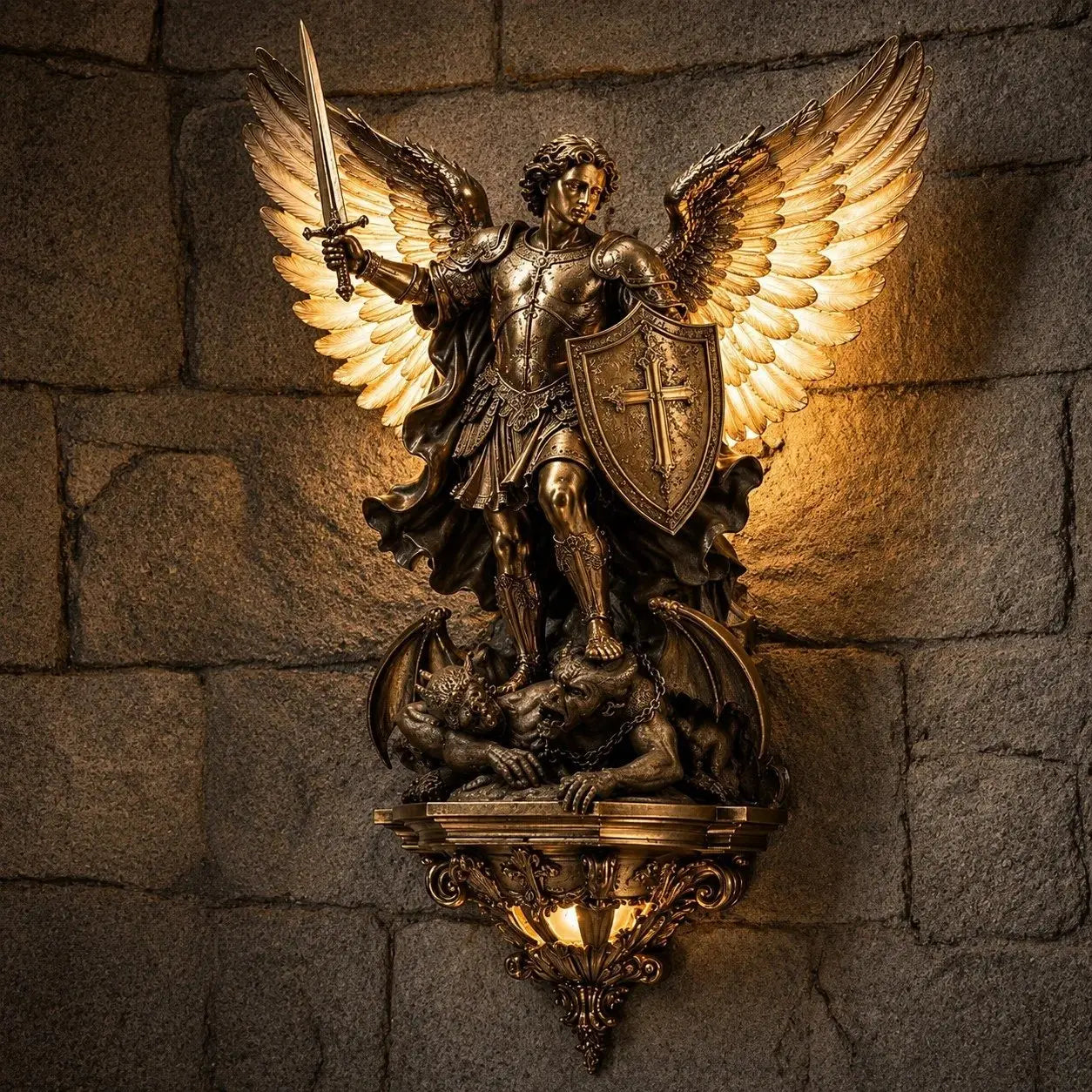 1 sztuka 129zł🕊️Lampa ścienna Anioł Stróż św. Michała✨