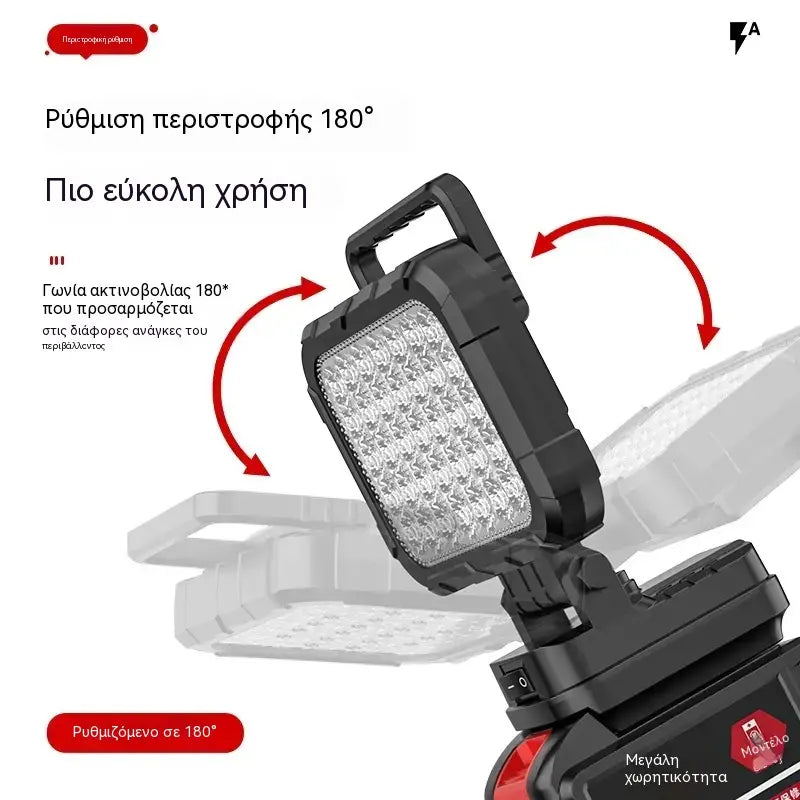 🔥💡Φακός με μπαταρία λιθίου και θύρα USB, κατάλληλος για επισκευές αυτοκινήτων κ.λπ.