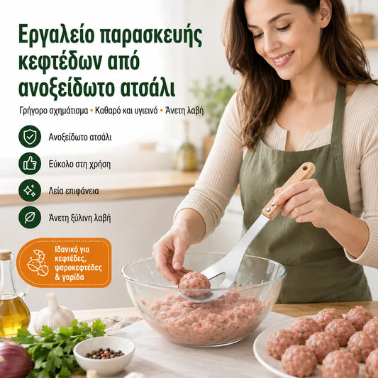 🍖 【2 τεμάχια για 25 ευρώ】Καλούπι για κεφτεδάκια από ανοξείδωτο ατσάλι 304 – Ιδανικό για την παρασκευή κεφτεδάκια από κρέας και ψάρι, ιδανικό για μαγείρεμα στο σπίτι 🥄