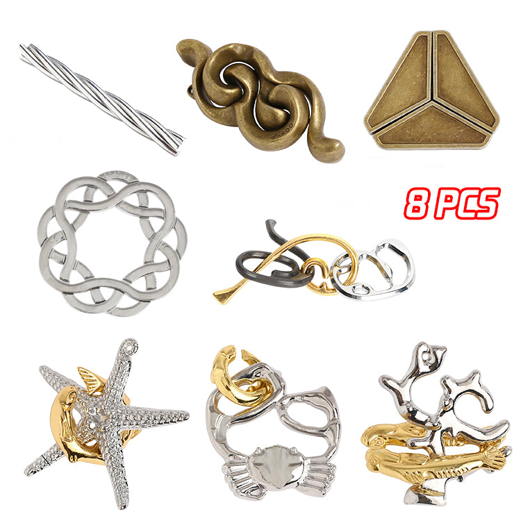 💪🧠[Set od 16 dijelova] Visokokvalitetni set slagalica od aluminijske legure, razni stilovi, beskrajna zabava!