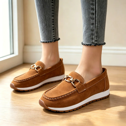 Damskie mokasyny wsuwane w stylu retro – wygodne, płaskie buty na co dzień – oddychające buty do chodzenia w stylu vintage