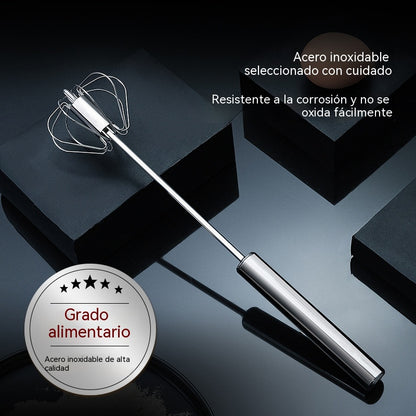 ✨23€【 Conjunto de 2 piezas】Batidor de huevos semiautomático de acero inoxidable