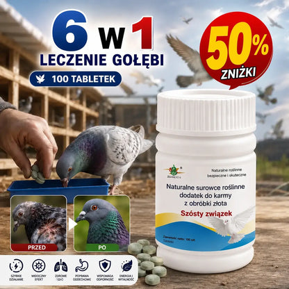 50% ZNIŻKI 🔥🕊️🕊️ 100 tabletek, specjalny lek dla gołębi pocztowych, kuracja 6 w 1 dla gołębi: szybkie gojenie, znaczące rezultaty!
